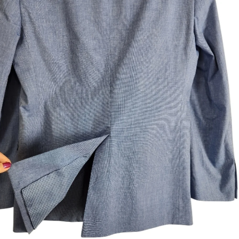 Saddlebred Business Casual Blue Chambray Sports Coat Cotton Size 40R